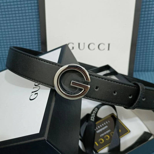 2025 3 Colors Single G Black Leather Belt