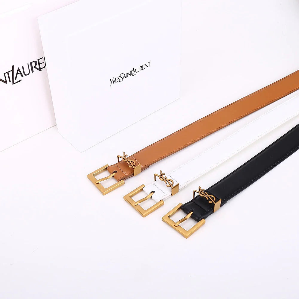2025 3 Colors Fashion Alphabet Buckle Ladies Leather Belt