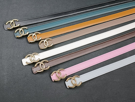 2025 8 Colors double C multi-color lychee leather belt