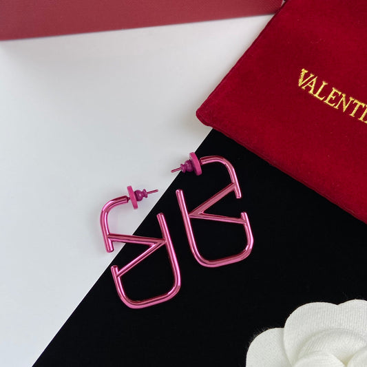 VALENTINO Personalized Pink Logo Earrings