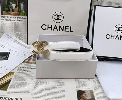 2025 5 Colors  Double C Rhinestone Belt