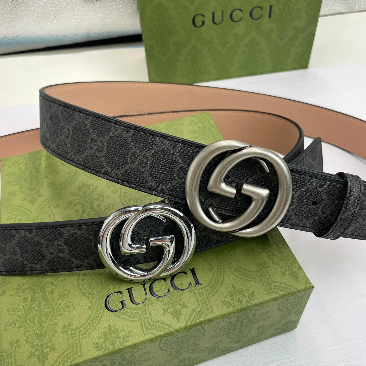 2025  4 Colors Classic double G pattern printed belt