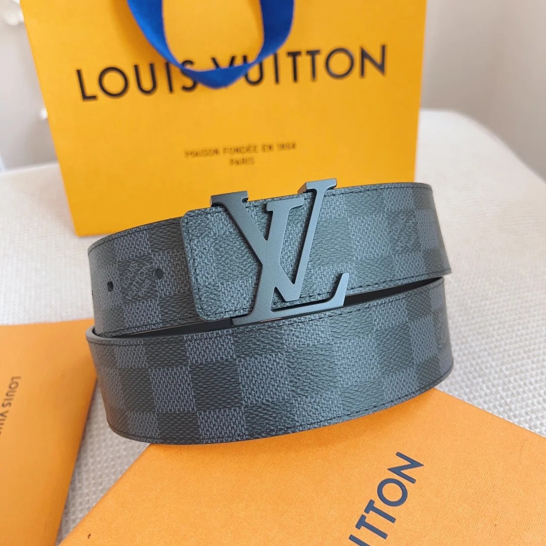 2025  classic black buckle black check men's belt