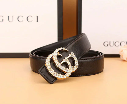 2025 2 Styles   Double G Rhinestone Belt