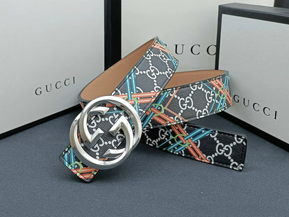 2025 3 Colors double G stripe calico belt