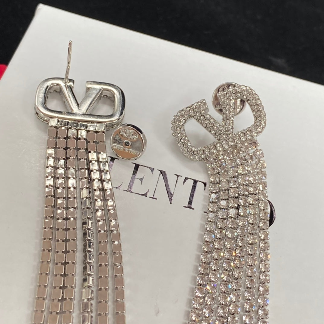 VALENTINO Sparkling Crystal Diamond Earrings