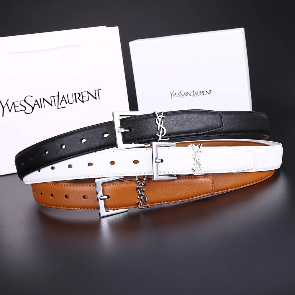 2025 3 Colors Fashion Alphabet Buckle Ladies Leather Belt