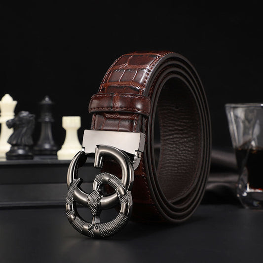 2025 3 Colors  printed letter leather belt