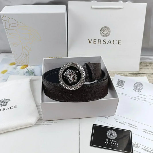 2025 4 Colors   lion head double-sided lychee pattern belt