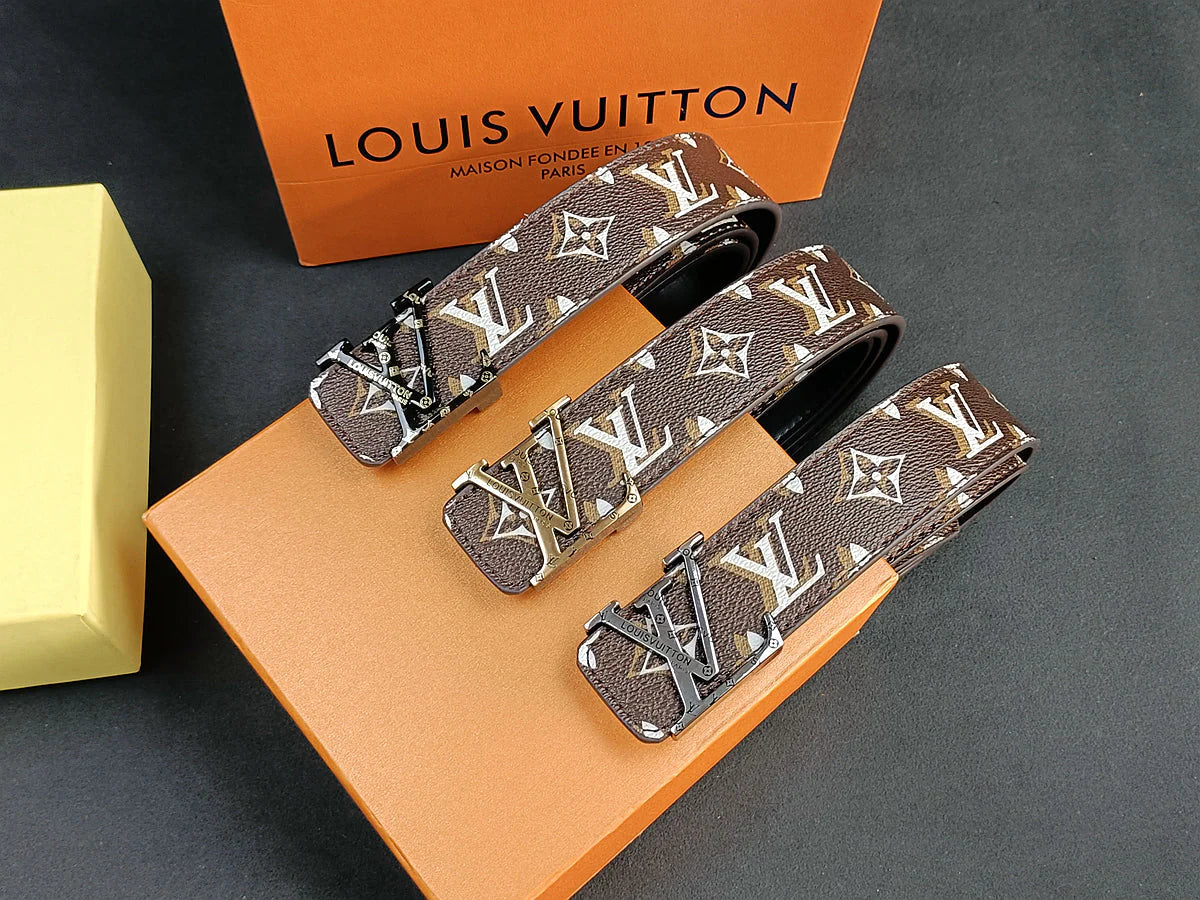 2025 belt 3 Colors four-leaf clover double shadow printed belt