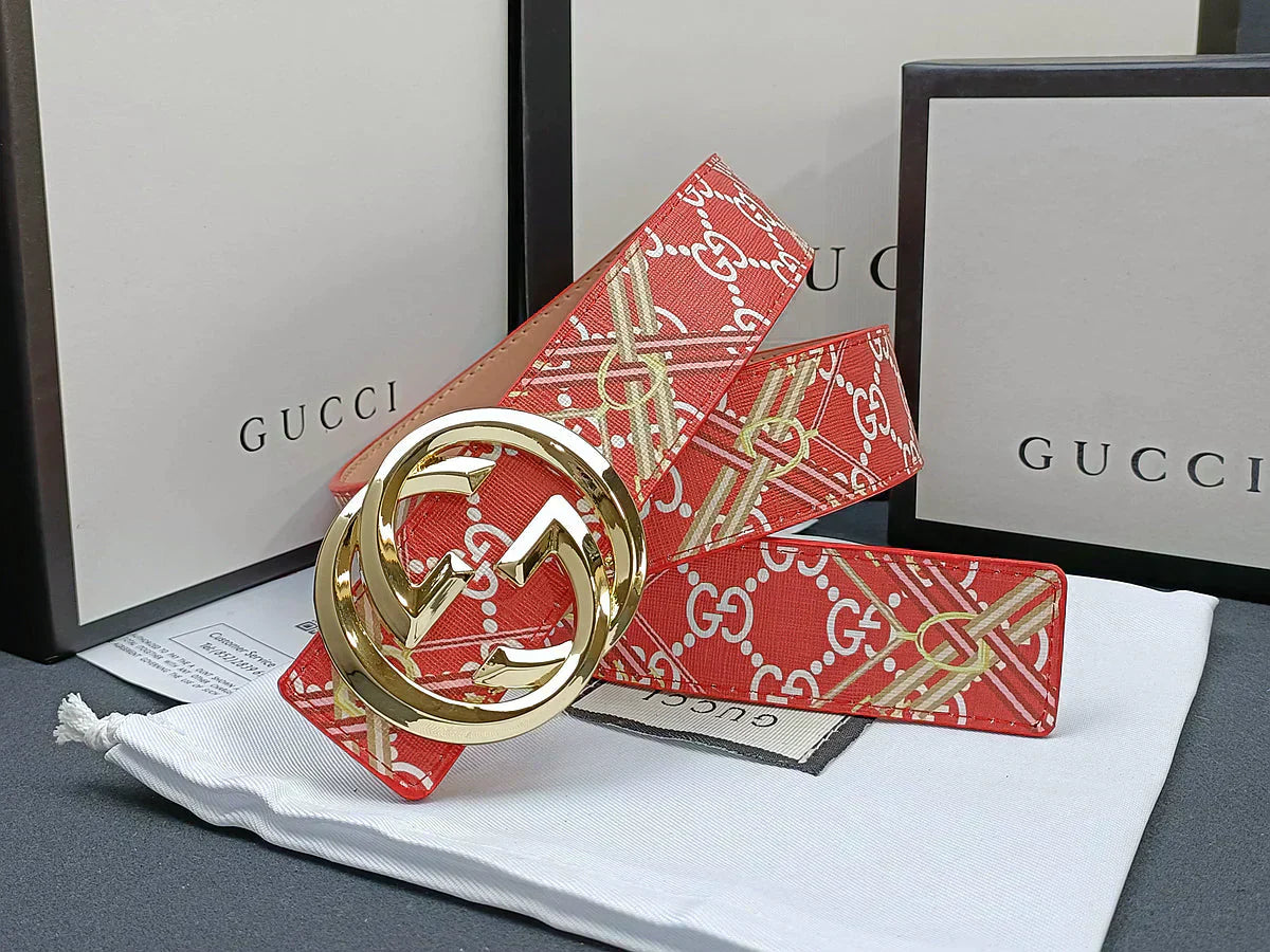 2025 3 Colors double G stripe calico belt Gender: general