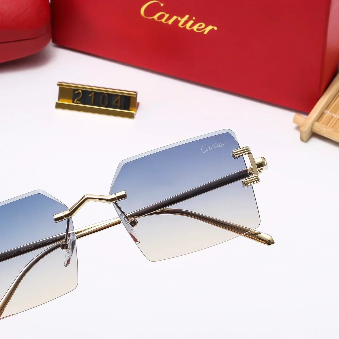 2025 Square stylish frameless sunglasses 2106