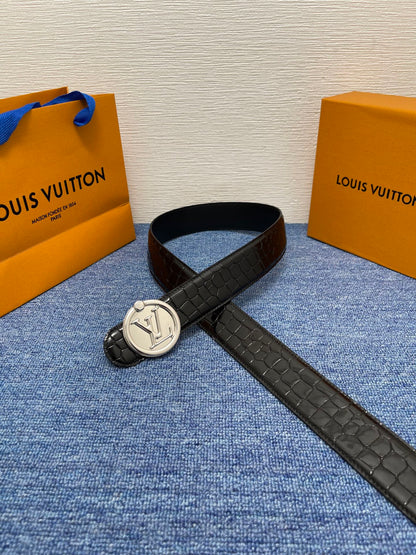 2025 L House Classic Crocodile Leather Belt