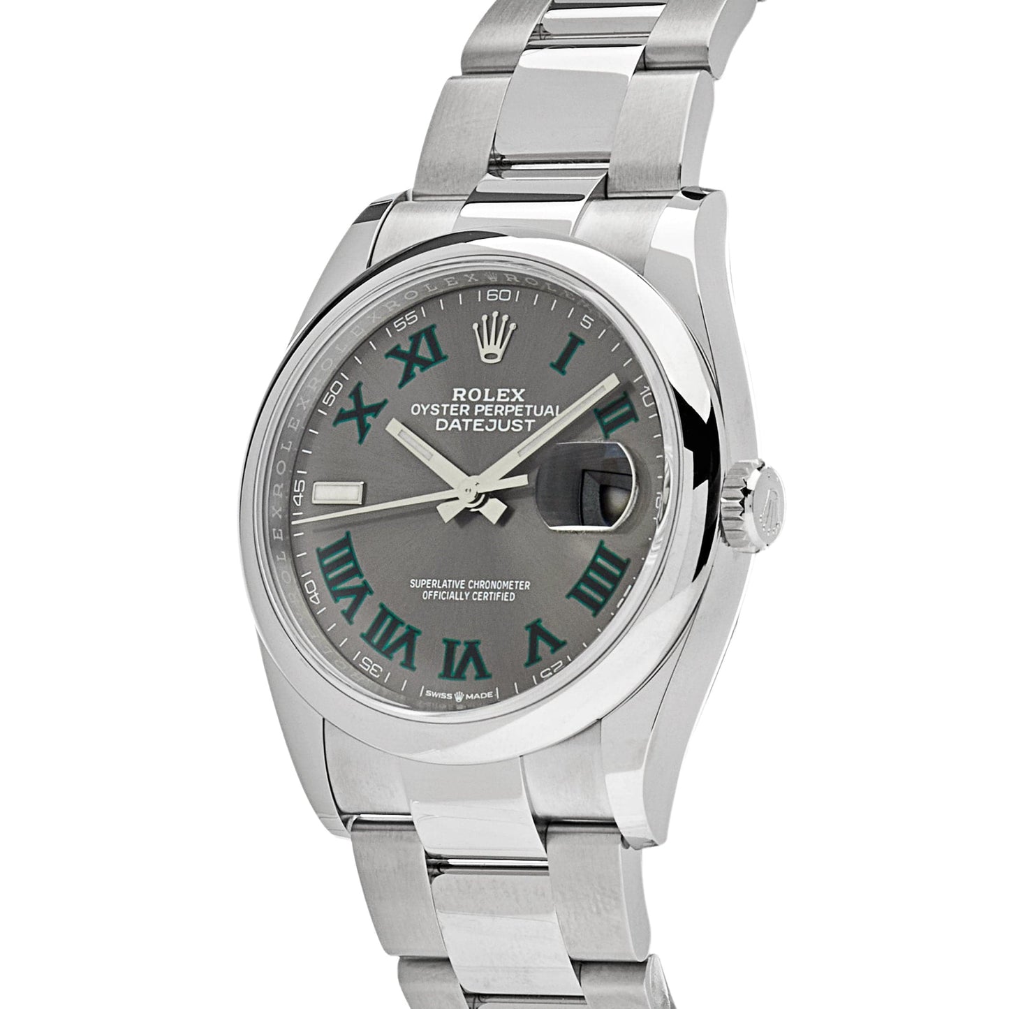 2025 Watch Datejust 126200 'Wimbledon' Stainless Steel Slate Dial